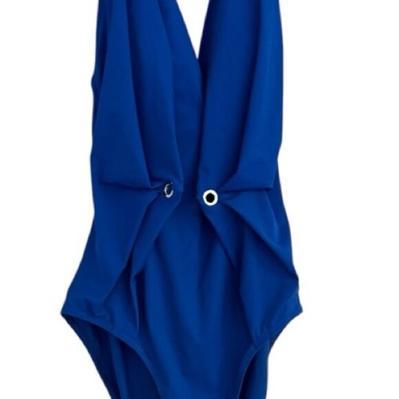 Gottex Swimwear Vogue Halter V-Neck One Piece Swimsuit, Size 8 - Picture 8 of 10